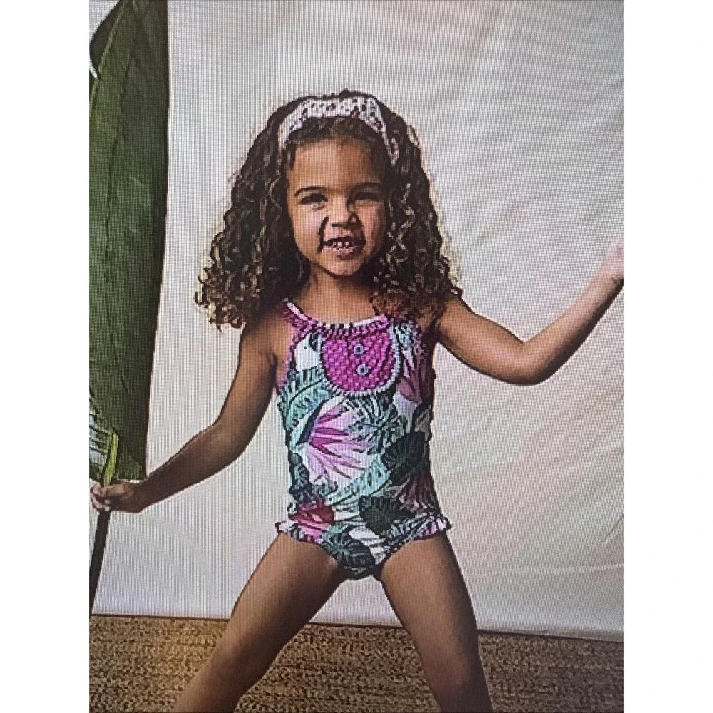 Matilda Jane Girls Size 8 Swimsuit Enchanted Garden Under The Palms One Piece